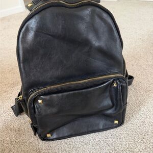 Madden Girl Faux Leather Studded Backpack Black